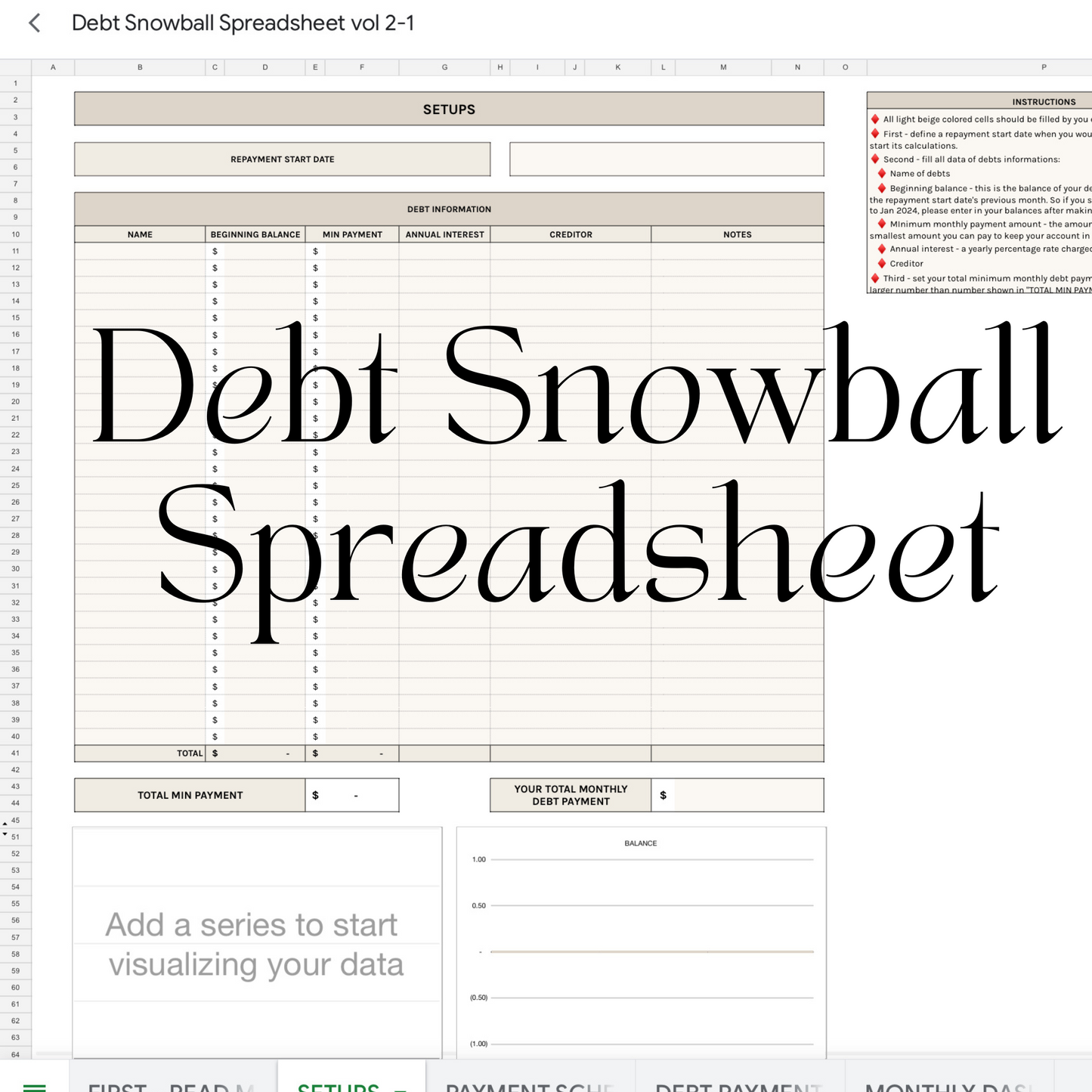 Debt Snowball Spreadsheet