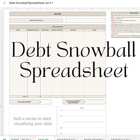 Debt Snowball Spreadsheet