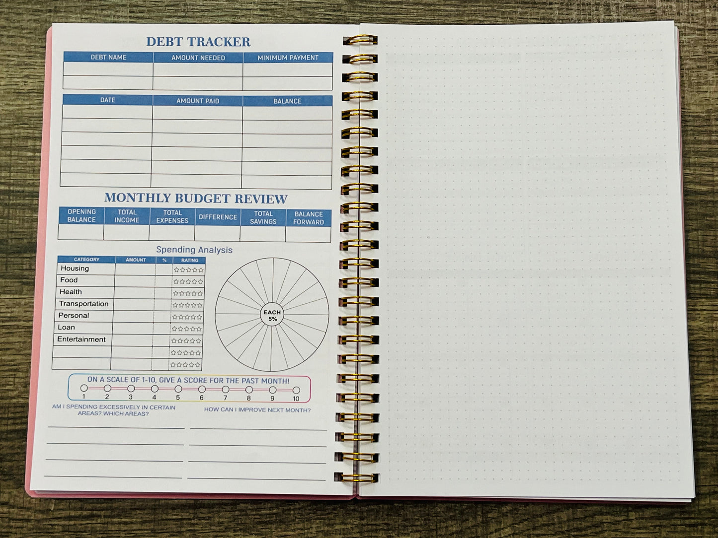 Budget Planner Notebook (1 Year Undated)